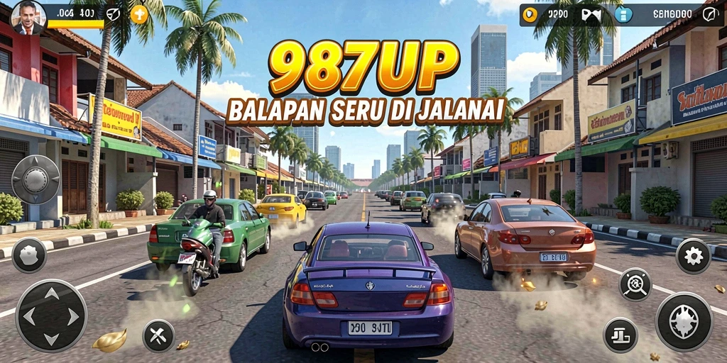Tampilan gameplay Racing yang mendebarkan di 987UP.