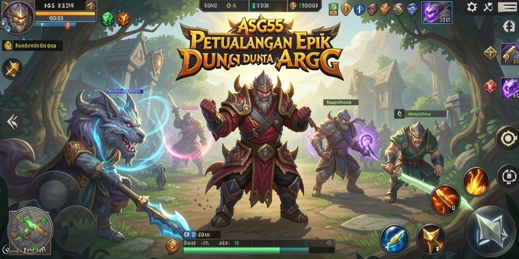 Screenshot gameplay ARPG ASG55 yang mendebarkan.