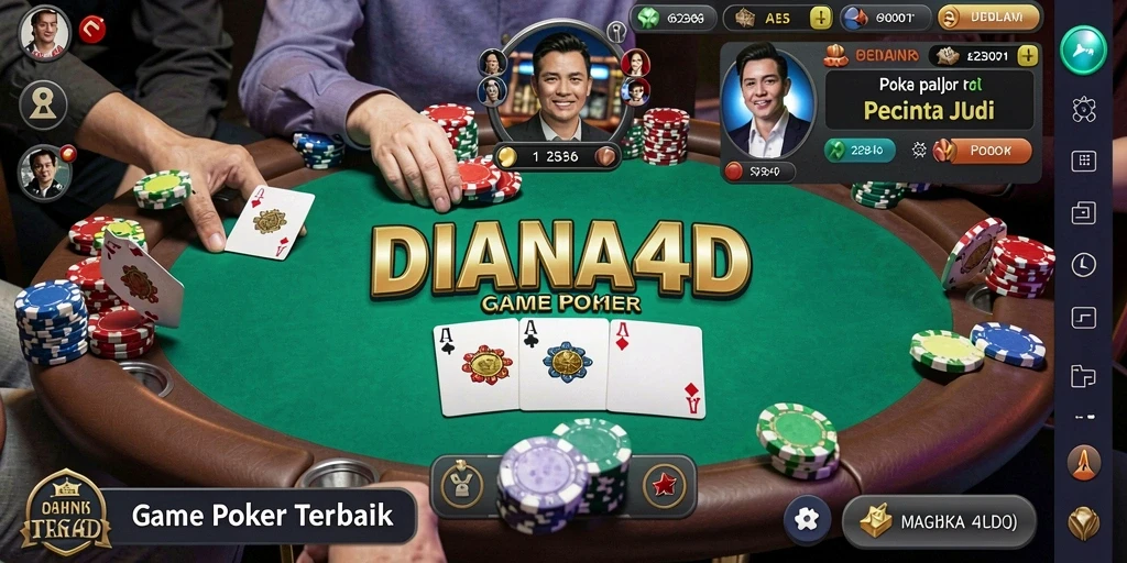 Gameplay seru dan menegangkan dalam aplikasi DIANA4D Poker.