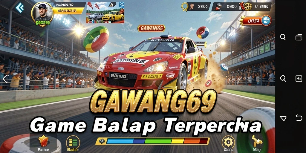 Tampilan gameplay GAWANG69 saat balapan penuh aksi.