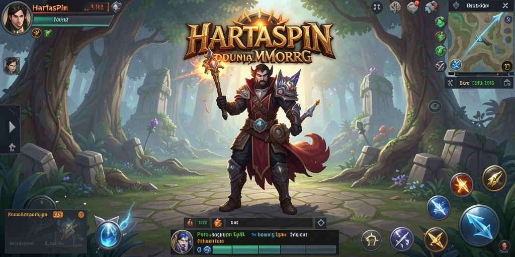 Tangkapan layar HARTASPIN menampilkan aksi pertempuran yang mendebarkan di dunia MMORPG.