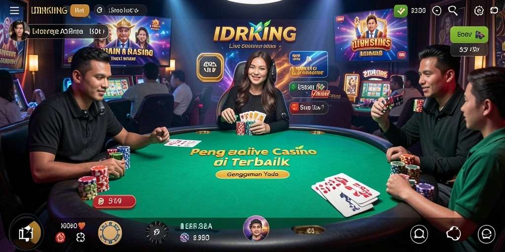 Screenshot game Live Casino IDRKING menampilkan dealer langsung yang profesional dan permainan yang mendebarkan.
