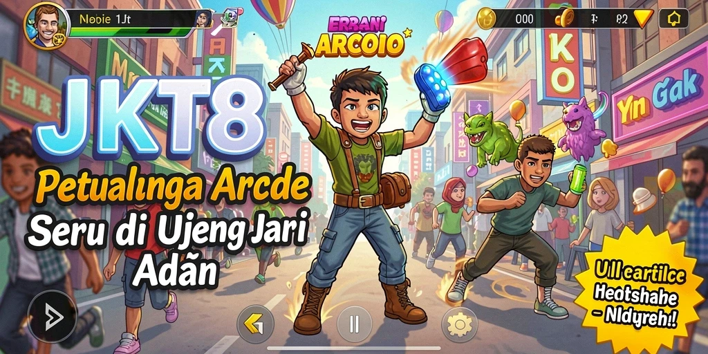 Tampilan gameplay JKT8 yang penuh aksi dan petualangan.