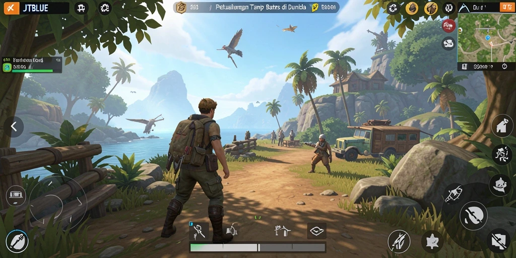 Tampilan gameplay yang menakjubkan dalam dunia terbuka JTBLUE.