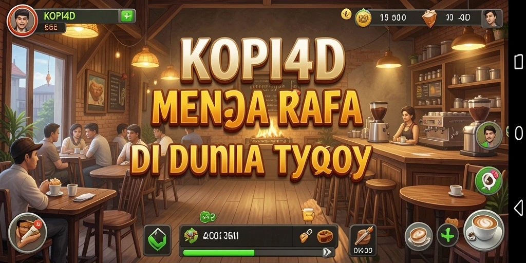 Tampilan gameplay KOPI4D dengan pengelolaan kafe yang seru.