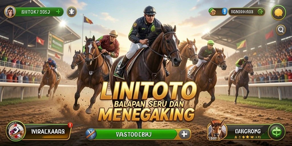 Tampilan gameplay LINITOTO dengan aksi balap cepat.