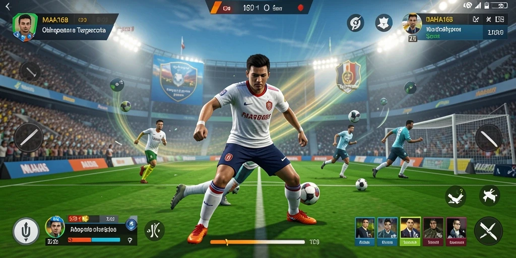 Tampilan menarik dari gameplay aplikasi olahraga MAHA168.