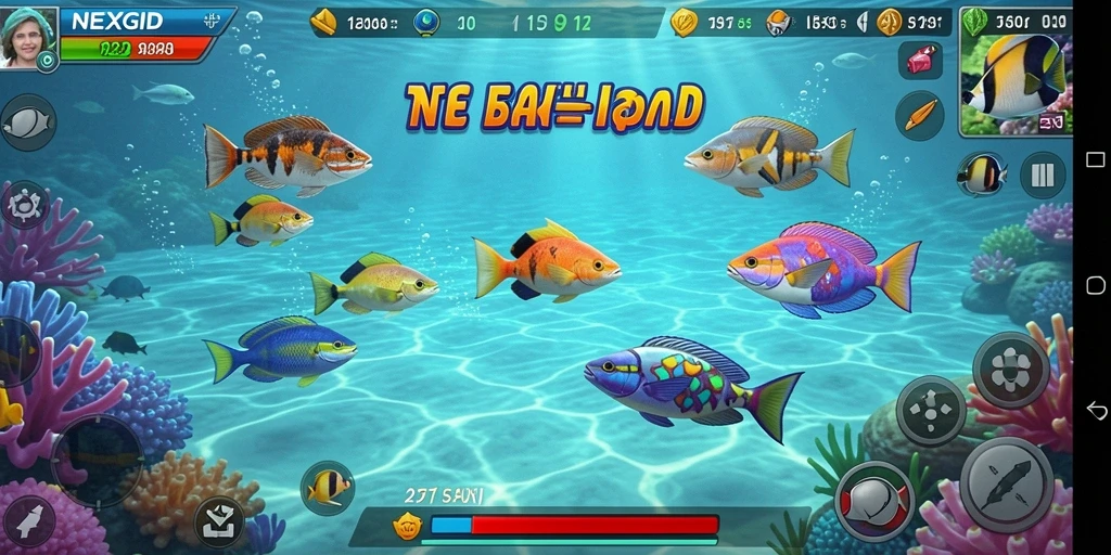 Screenshot permainan NEXGID menampilkan aksi seru menembak ikan.