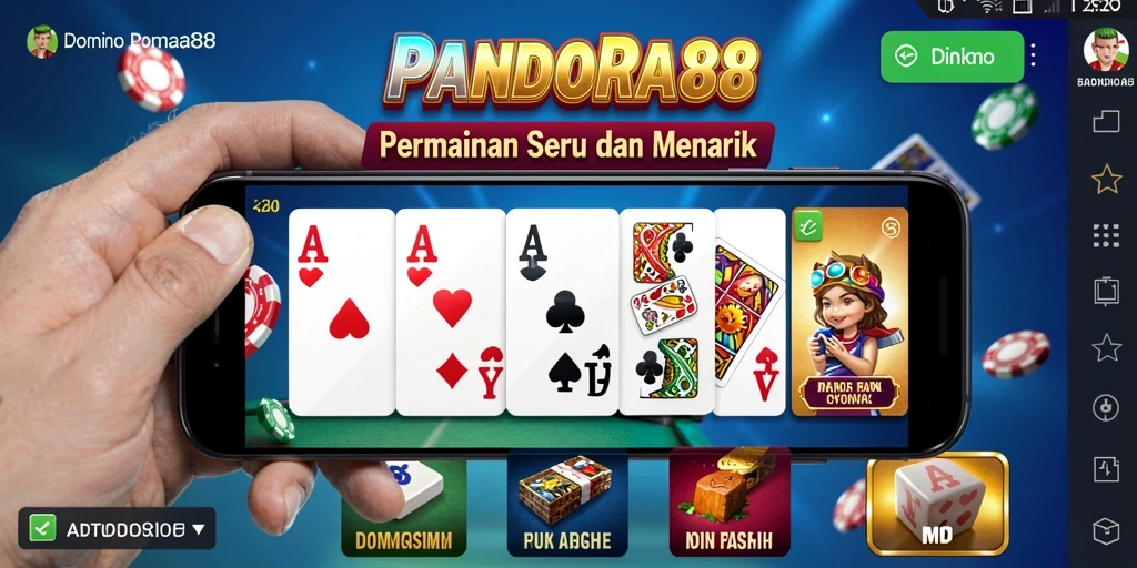 Screenshot permainan Domino di PANDORA88 yang menampilkan momen seru.