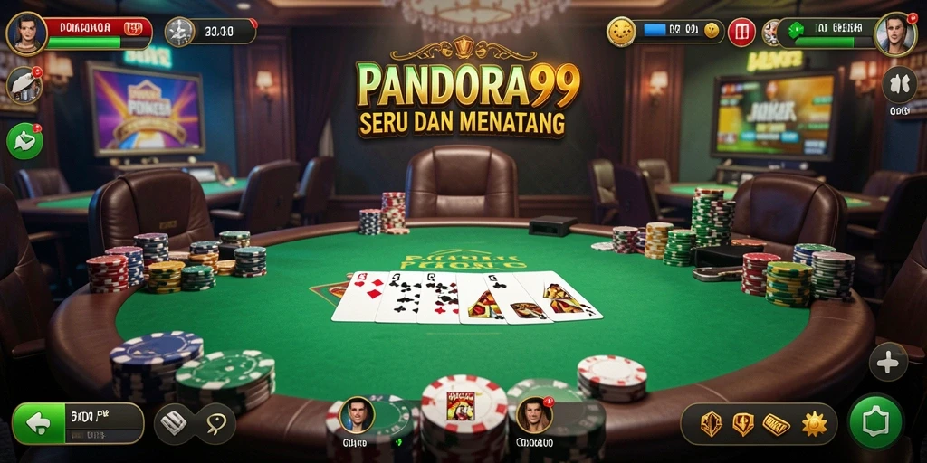 Screenshot gameplay PANDORA99 yang menampilkan aksi Poker yang seru.