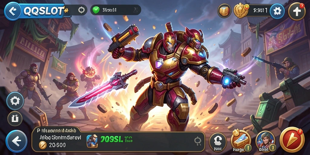 Tangkapan layar menunjukkan aksi seru dalam gameplay QQSLOT.
