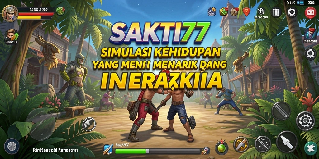 Screenshot utama SAKTI77 menampilkan gameplay simulasi yang interaktif.