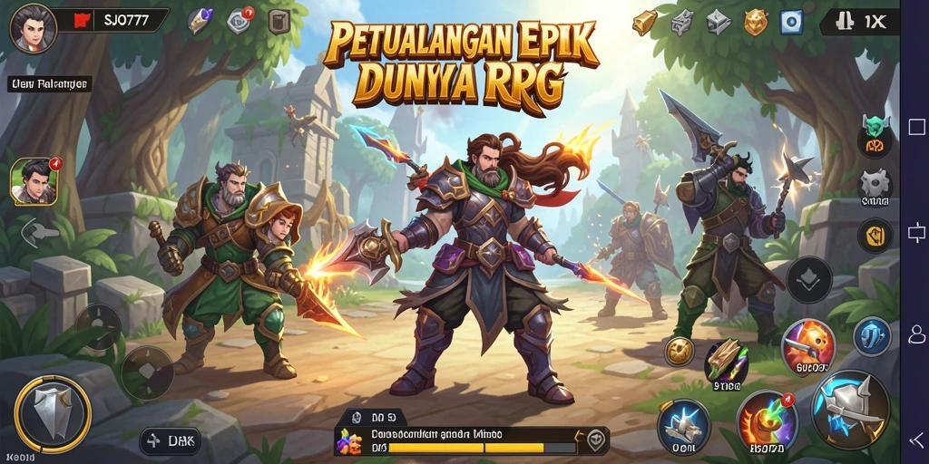 Screenshot SJO777 menampilkan aksi pertarungan seru dalam dunia fantasy.
