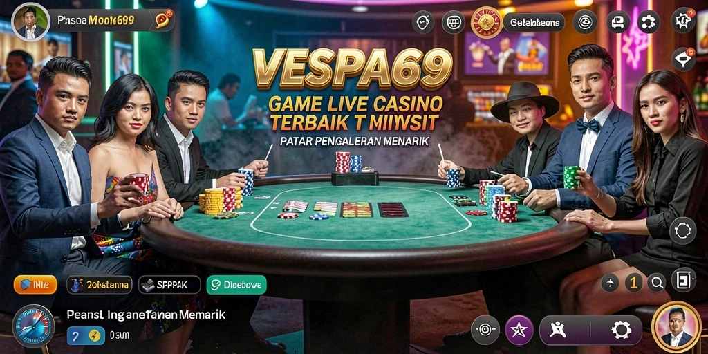 Gameplay mendebarkan dengan dealer langsung dan interaksi sosial.